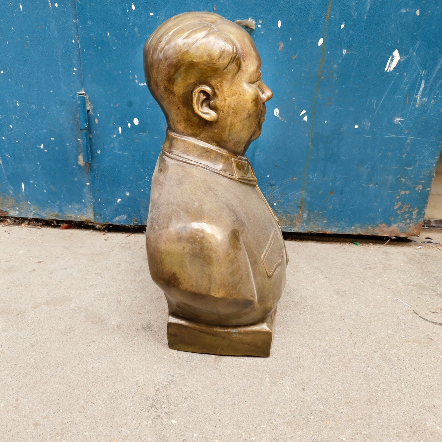 Chinese antique pure copper chairman statue
