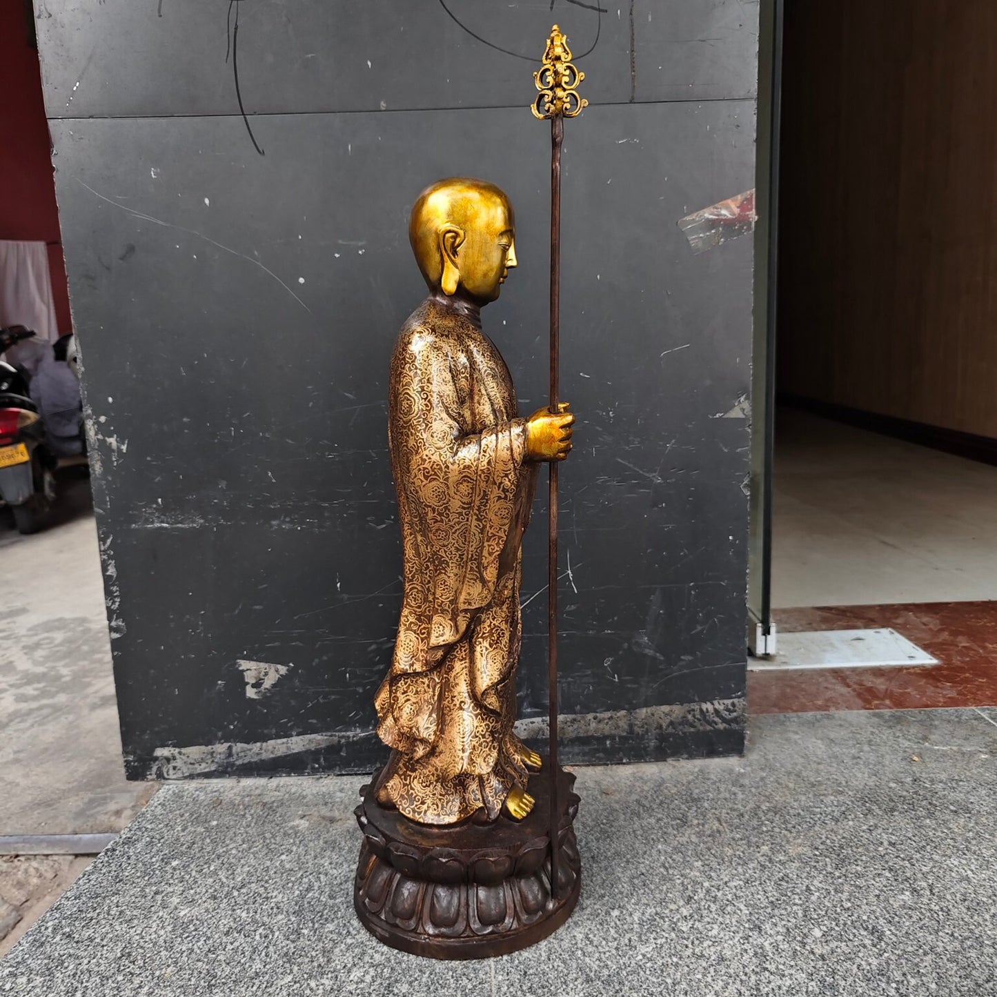 Chinese Antique Pure Copper Earth Treasure Bodhisattva