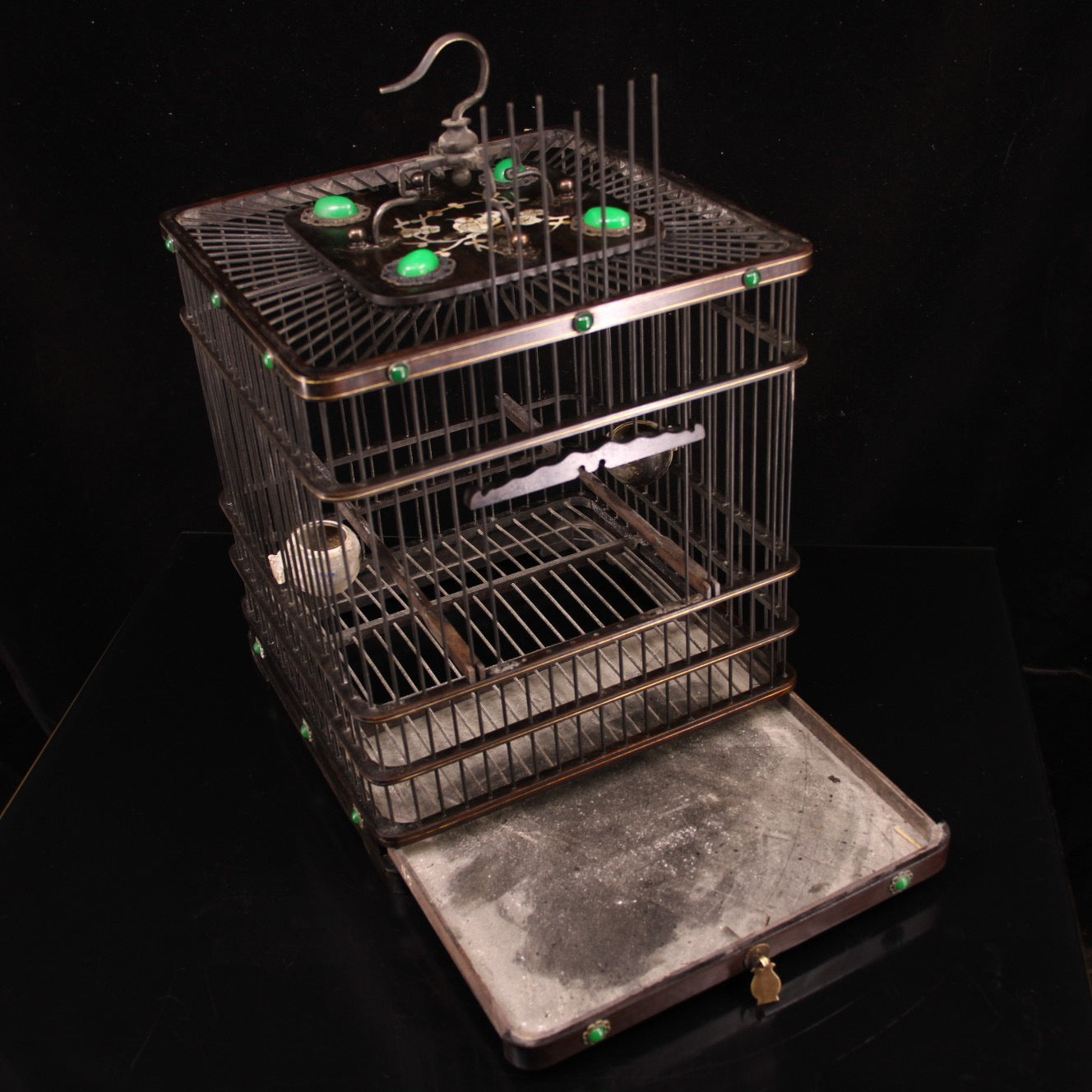 Chinese Antique Old Redwood Bird Cage