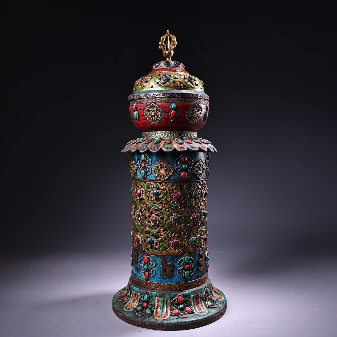 Chinese antique pure copper eight treasure incense burner