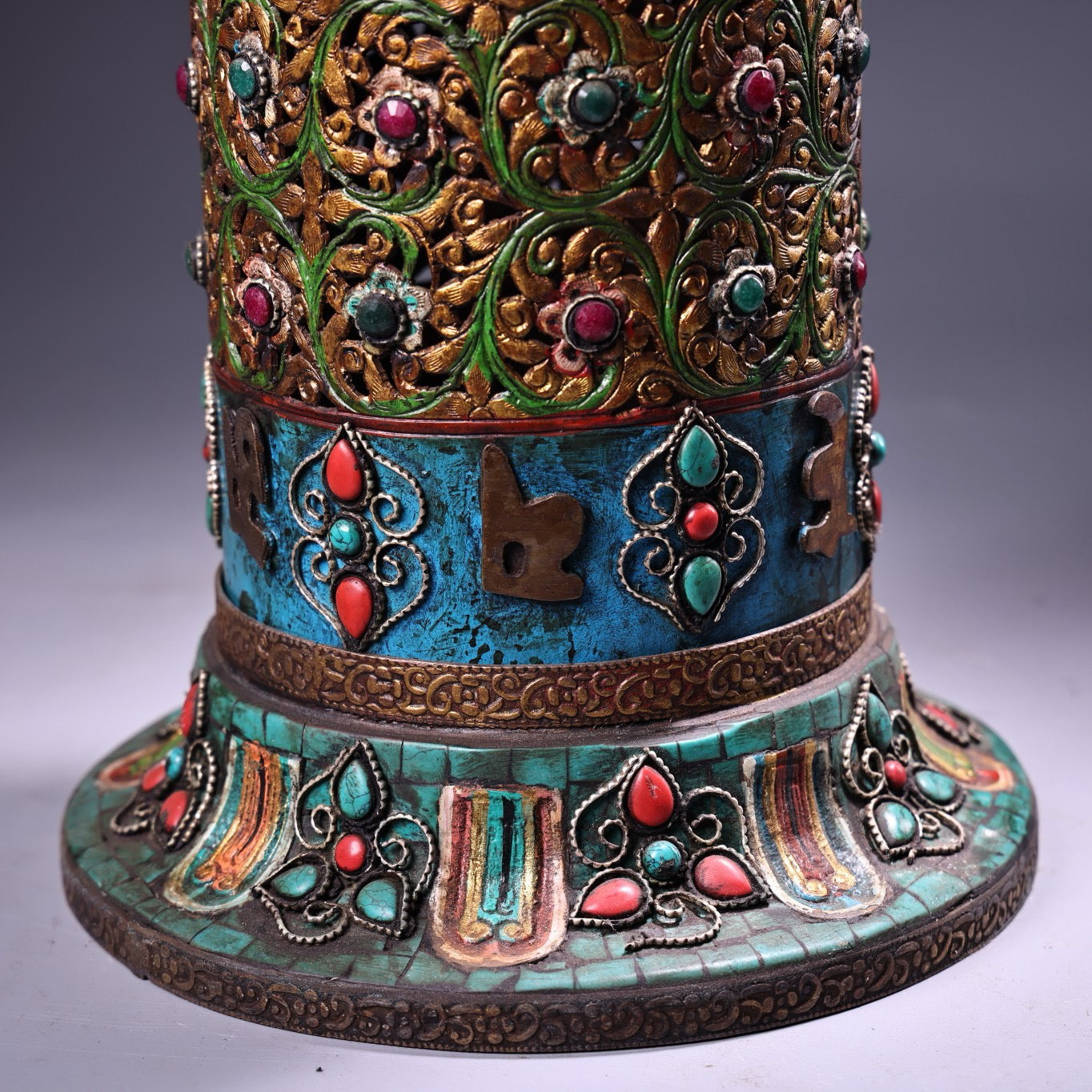 Chinese antique pure copper eight treasure incense burner