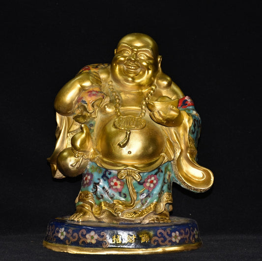 Pure copper cloisonne Maitreya Buddha ornament