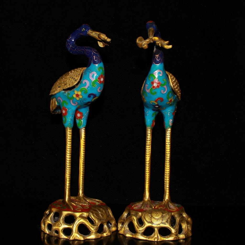 Pure copper cloisonn é, Lingzhi, Xianhe, incense burner ornament