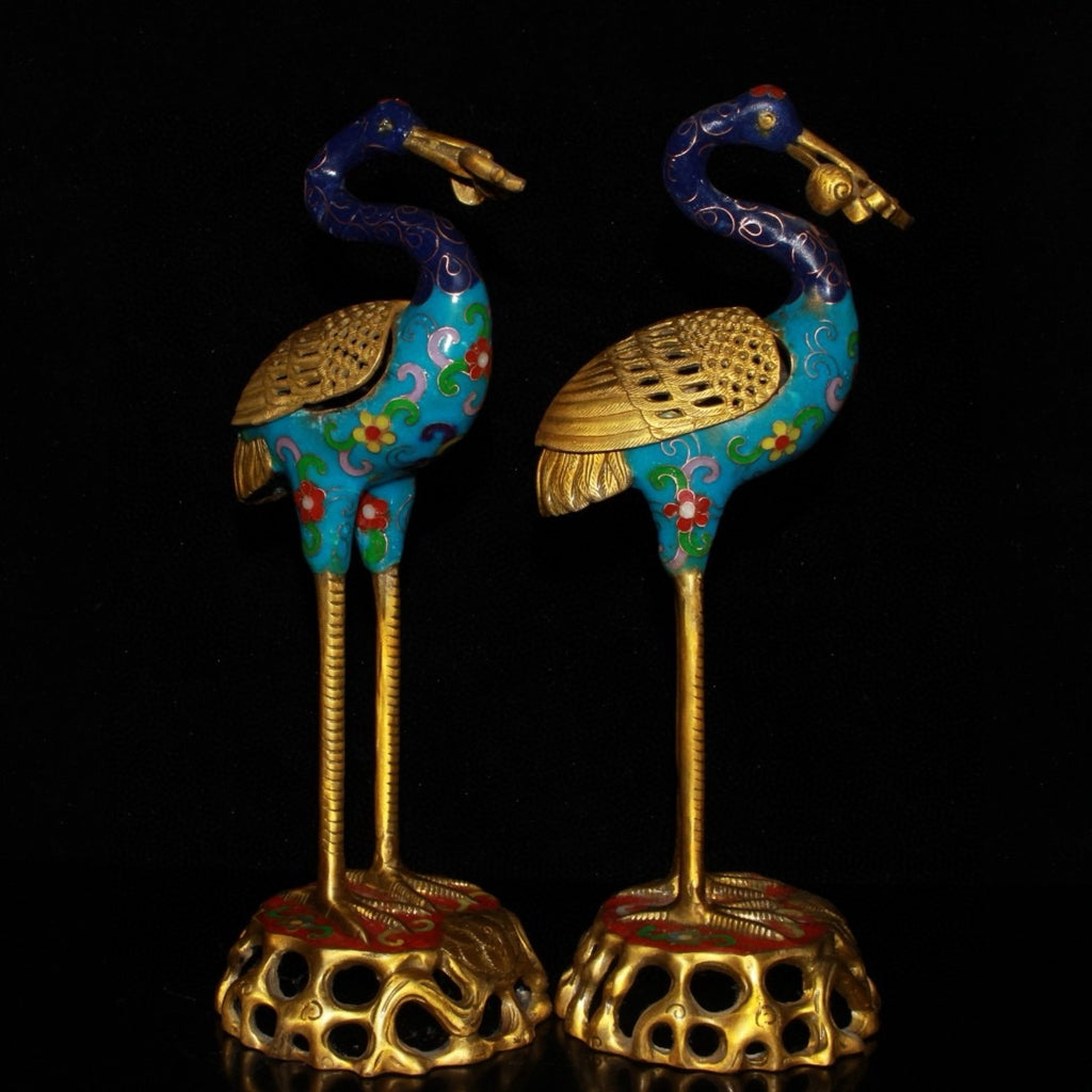 Pure copper cloisonn é, Lingzhi, Xianhe, incense burner ornament
