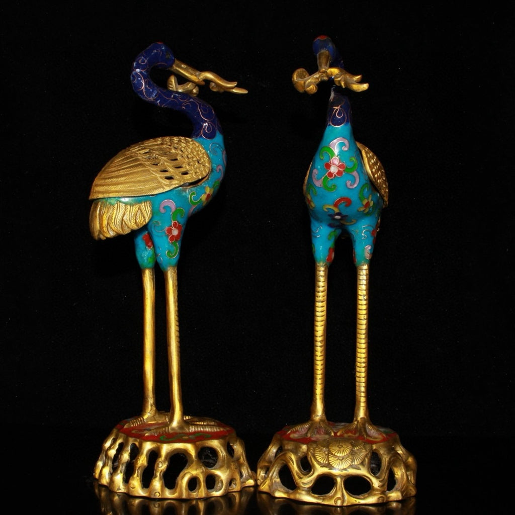 Pure copper cloisonn é, Lingzhi, Xianhe, incense burner ornament
