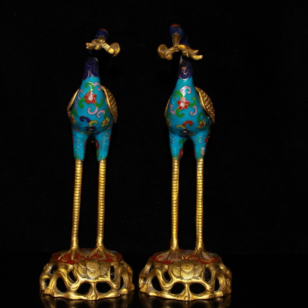 Pure copper cloisonn é, Lingzhi, Xianhe, incense burner ornament