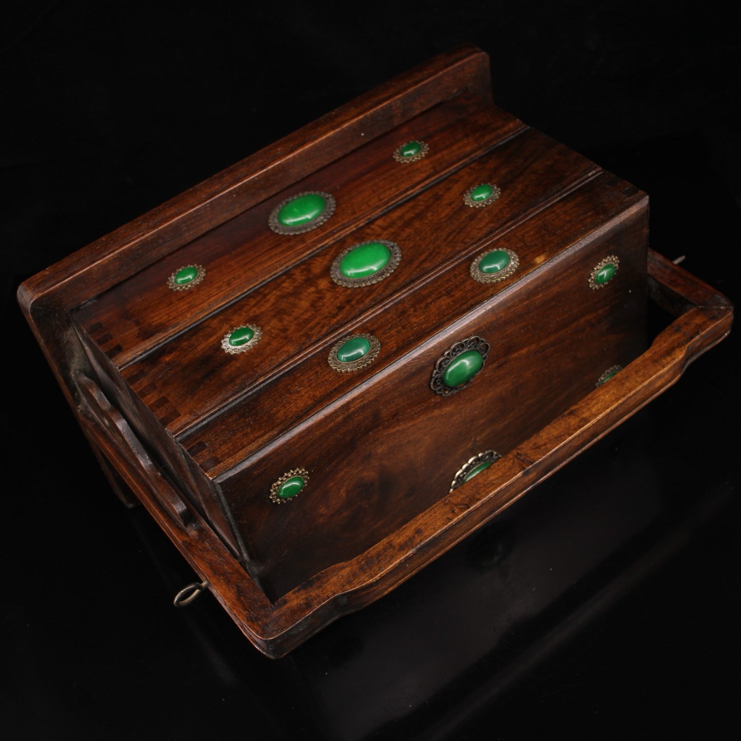 Handmade Handmade Handheld Lunchebox Made of Chinese Antique Pear Wood