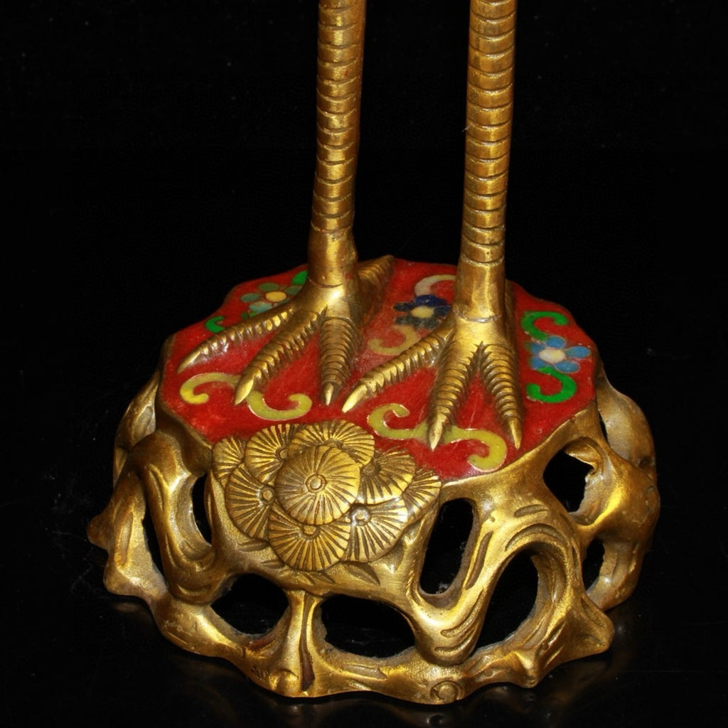 Pure copper cloisonn é, Lingzhi, Xianhe, incense burner ornament