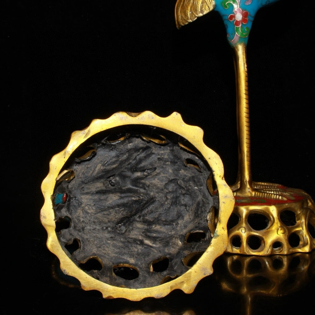Pure copper cloisonn é, Lingzhi, Xianhe, incense burner ornament