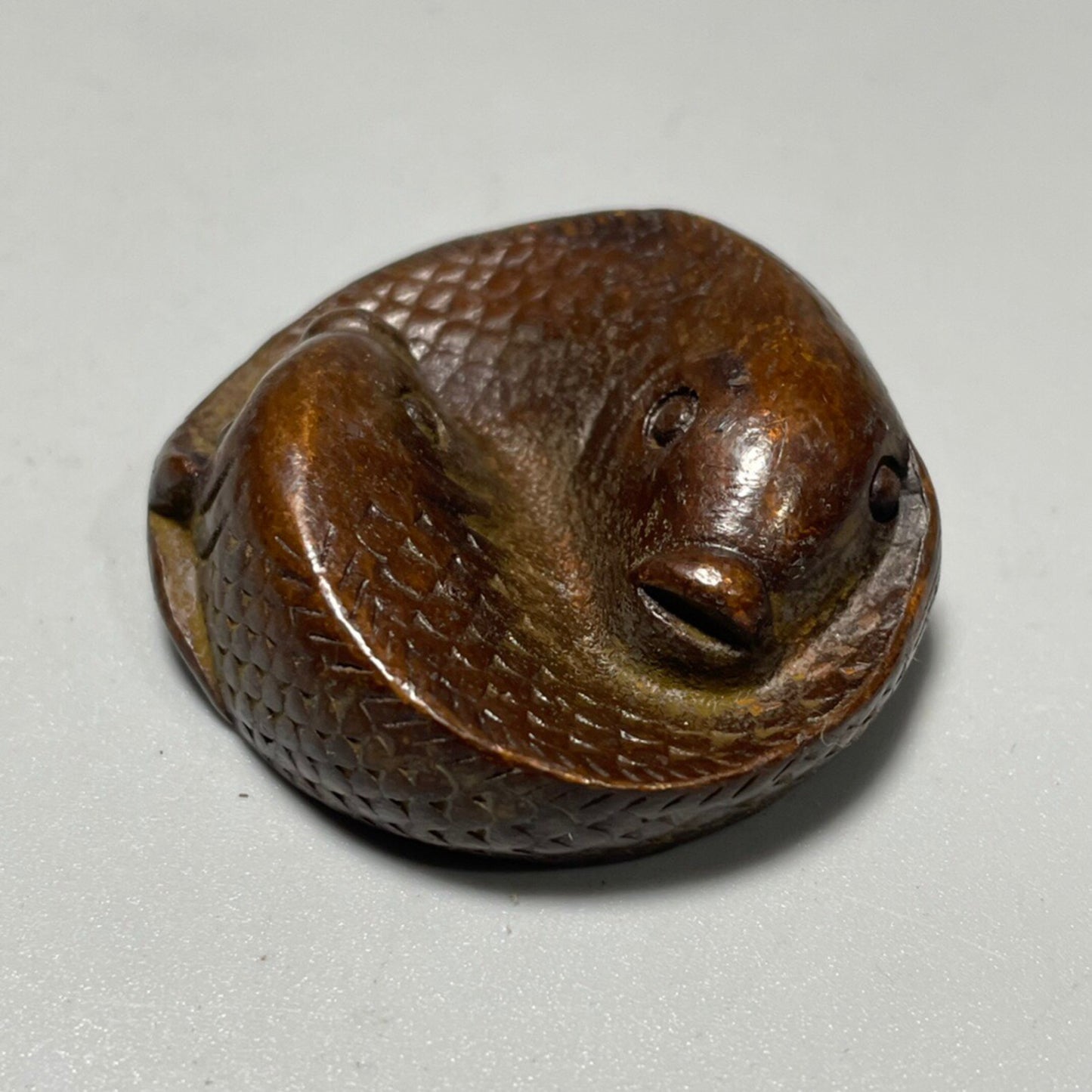 Chinese antique pure copper Pisces paperweight