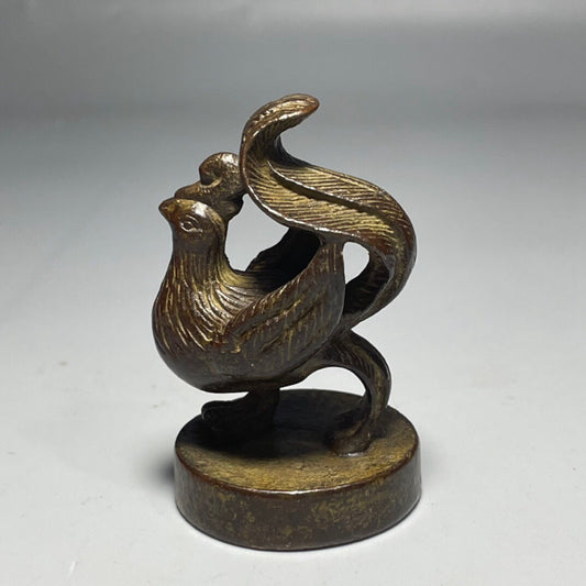Chinese Antique Pure Copper Vermilion Bird Seal