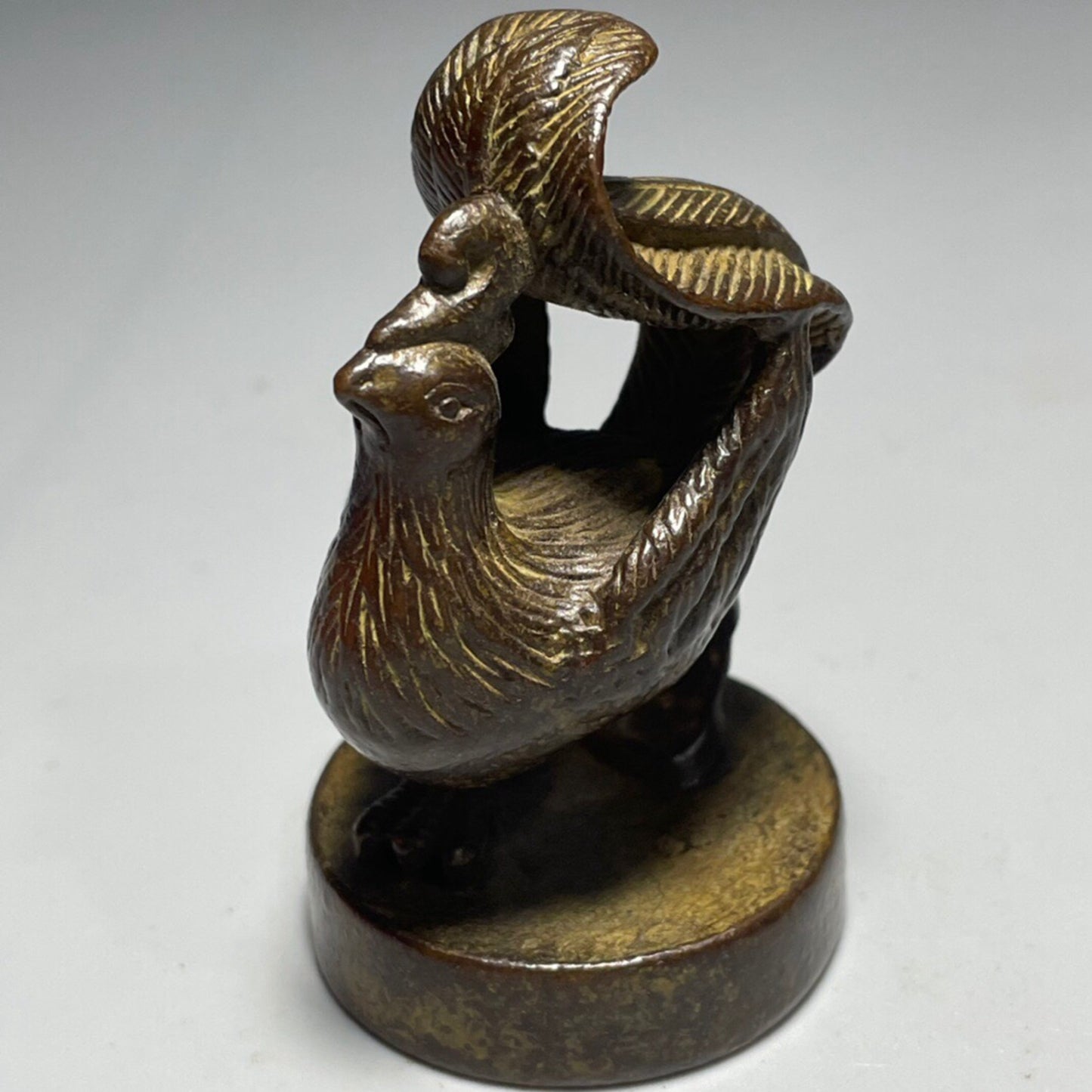 Chinese Antique Pure Copper Vermilion Bird Seal