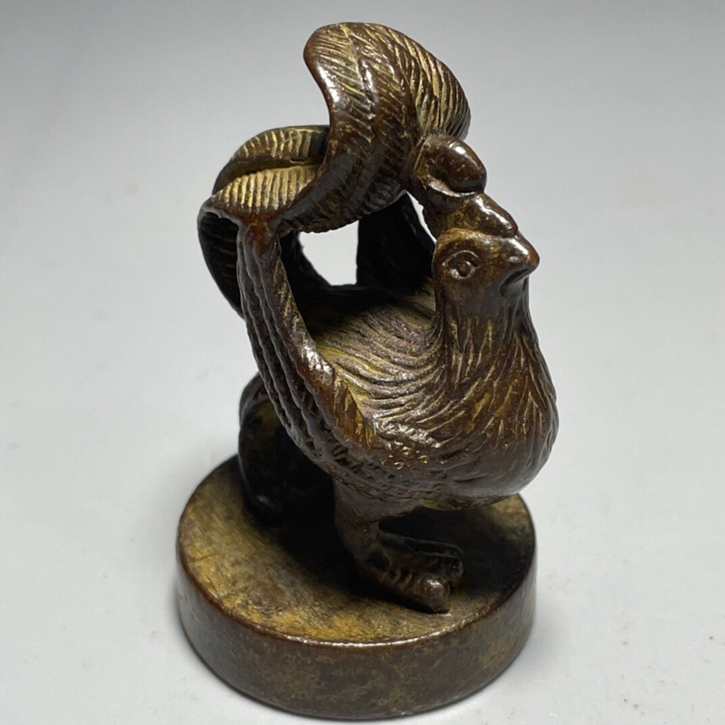 Chinese Antique Pure Copper Vermilion Bird Seal