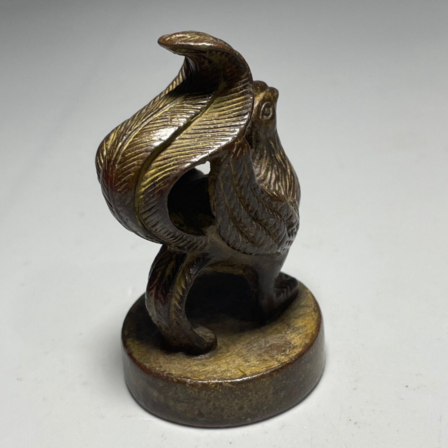 Chinese Antique Pure Copper Vermilion Bird Seal