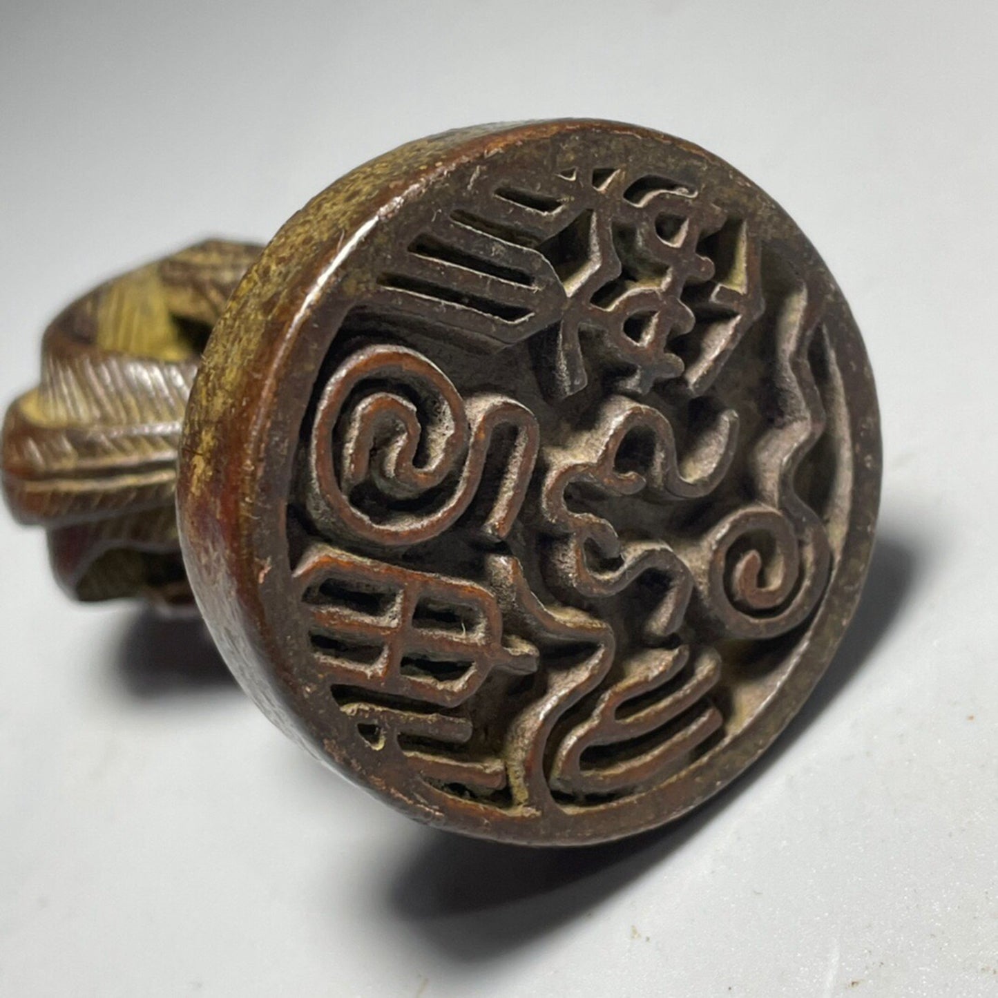 Chinese Antique Pure Copper Vermilion Bird Seal