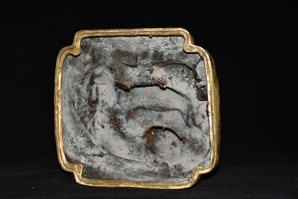 Pure copper cloisonn é square seated Maitreya Buddha ornament