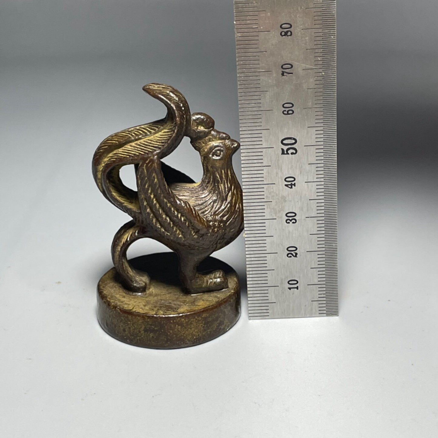 Chinese Antique Pure Copper Vermilion Bird Seal
