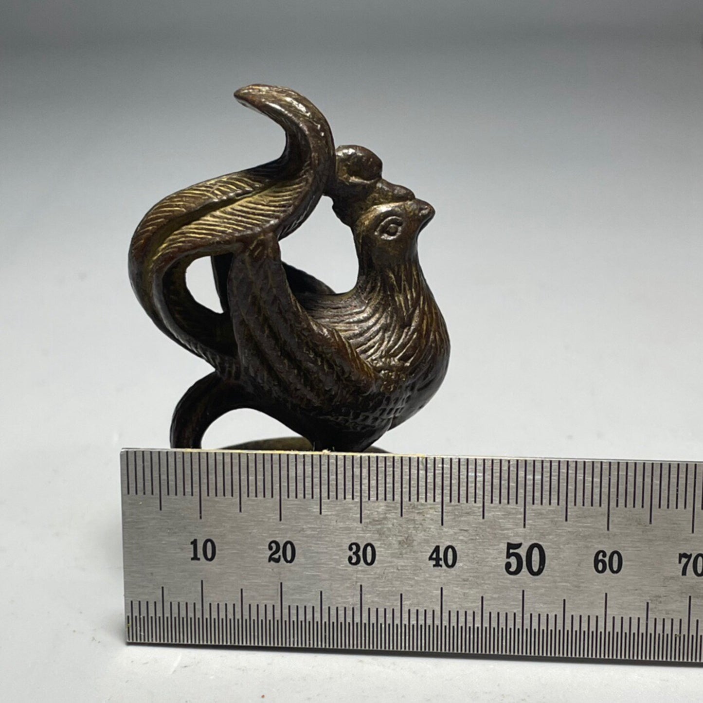 Chinese Antique Pure Copper Vermilion Bird Seal
