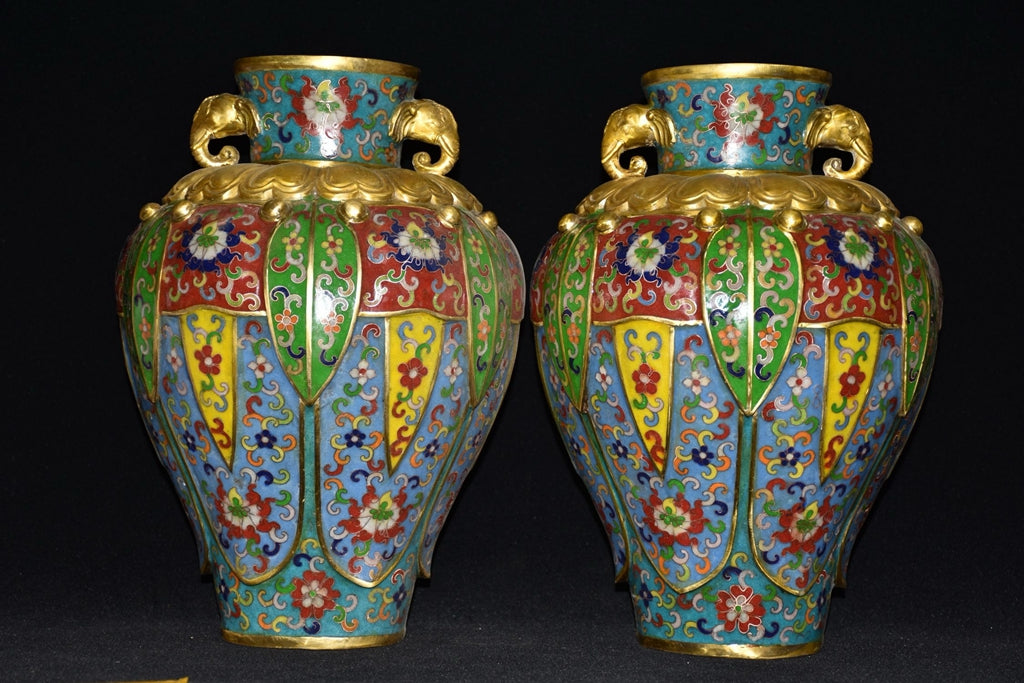 Pure copper cloisonn é vase ornament
