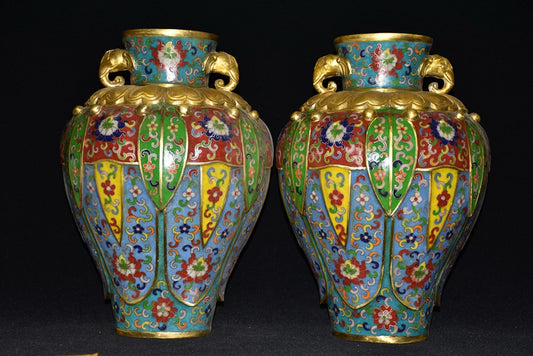 Pure copper cloisonn é vase ornament