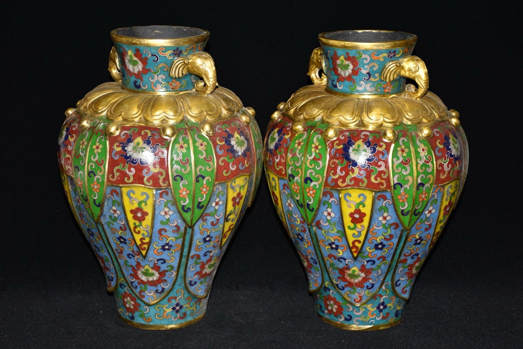 Pure copper cloisonn é vase ornament