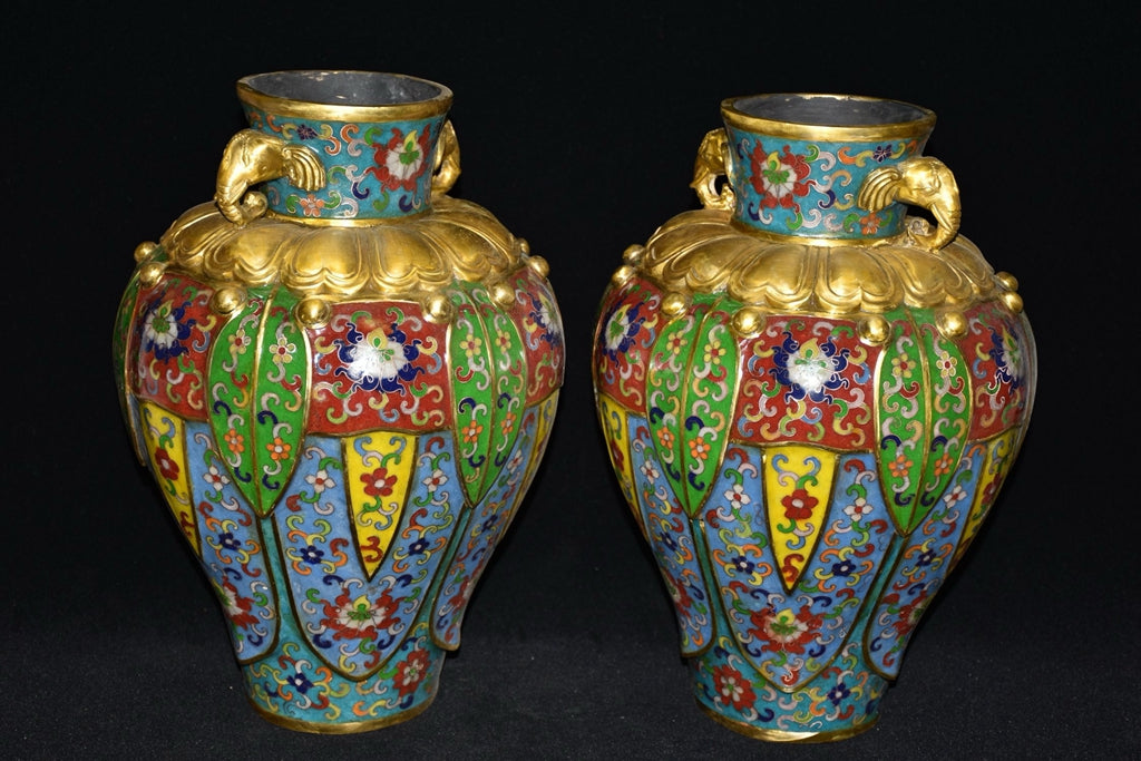 Pure copper cloisonn é vase ornament