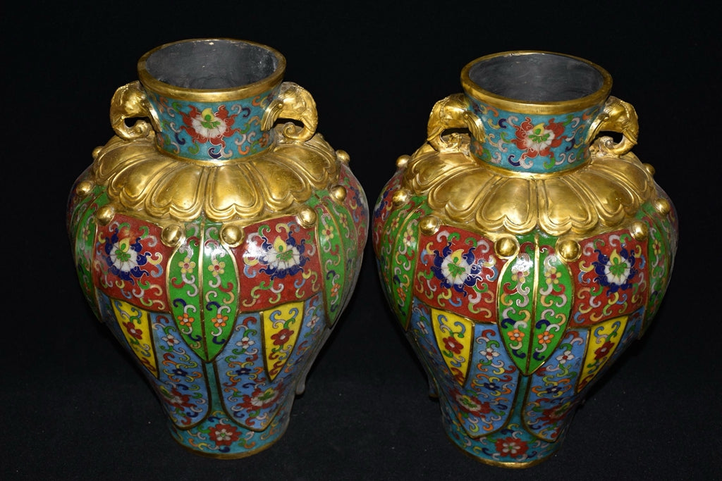 Pure copper cloisonn é vase ornament
