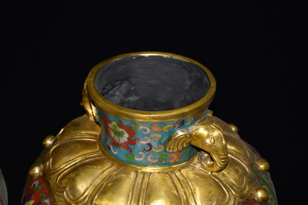 Pure copper cloisonn é vase ornament