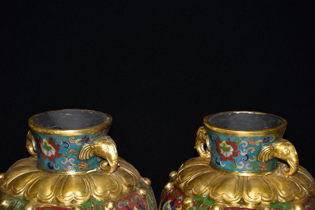 Pure copper cloisonn é vase ornament
