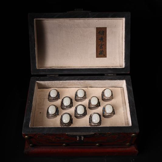 A box of Chinese antique rings