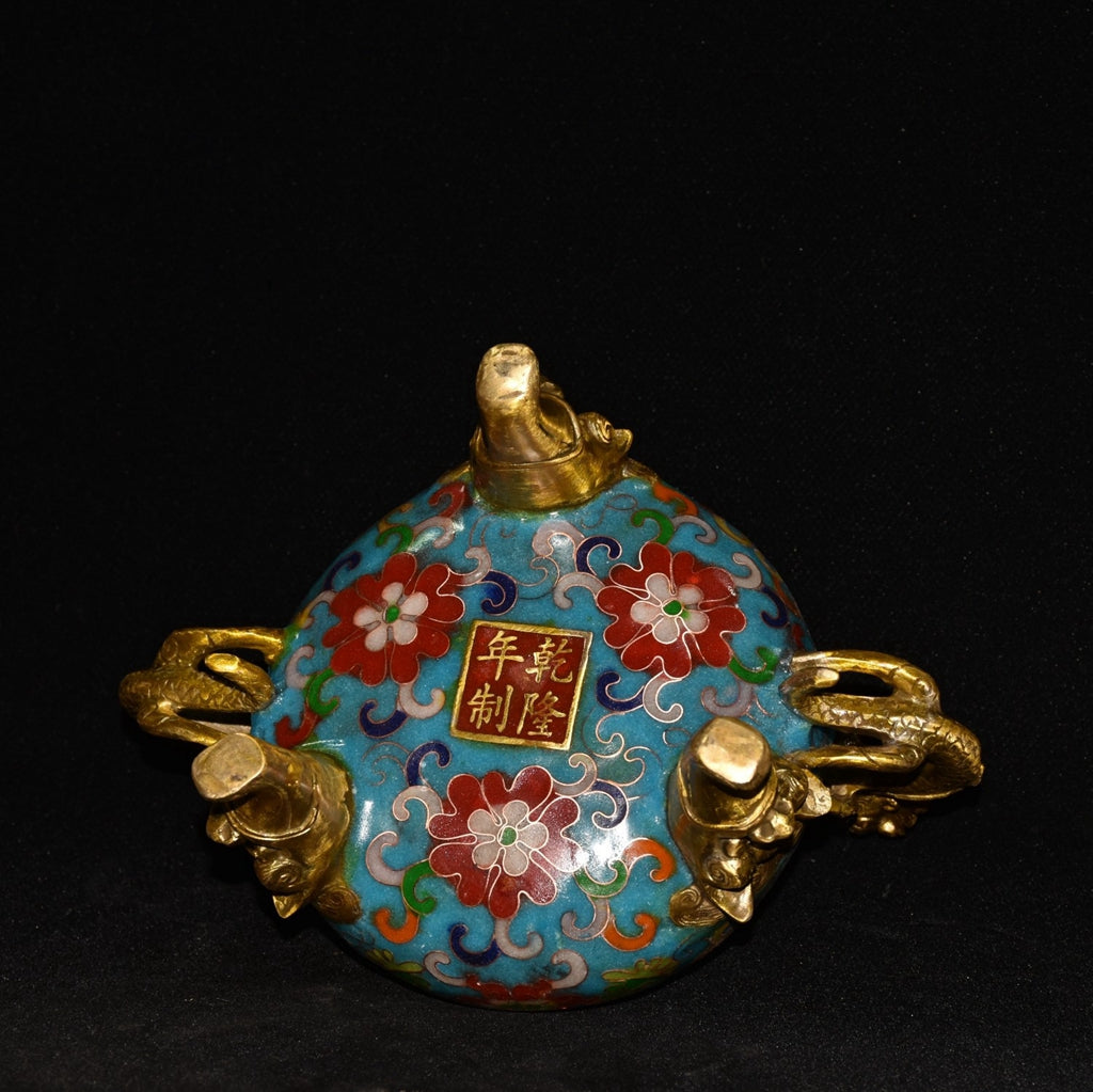 Pure copper cloisonne incense burner ornament