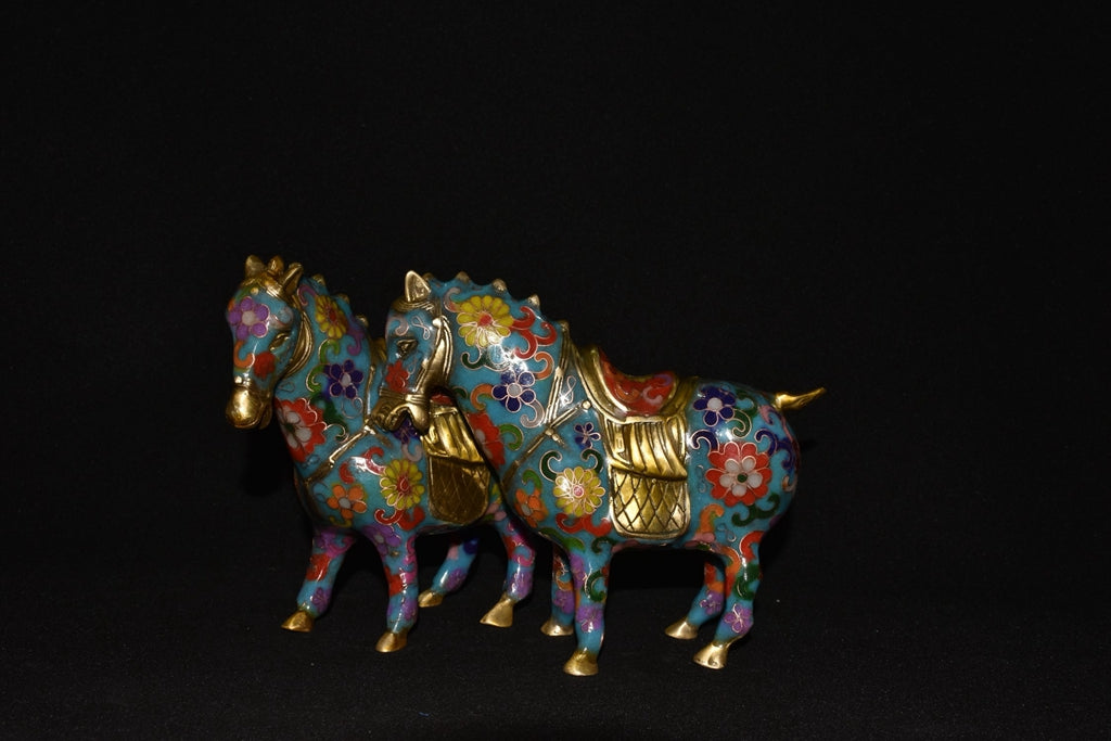 Pure copper cloisonn é Tang horse ornaments
