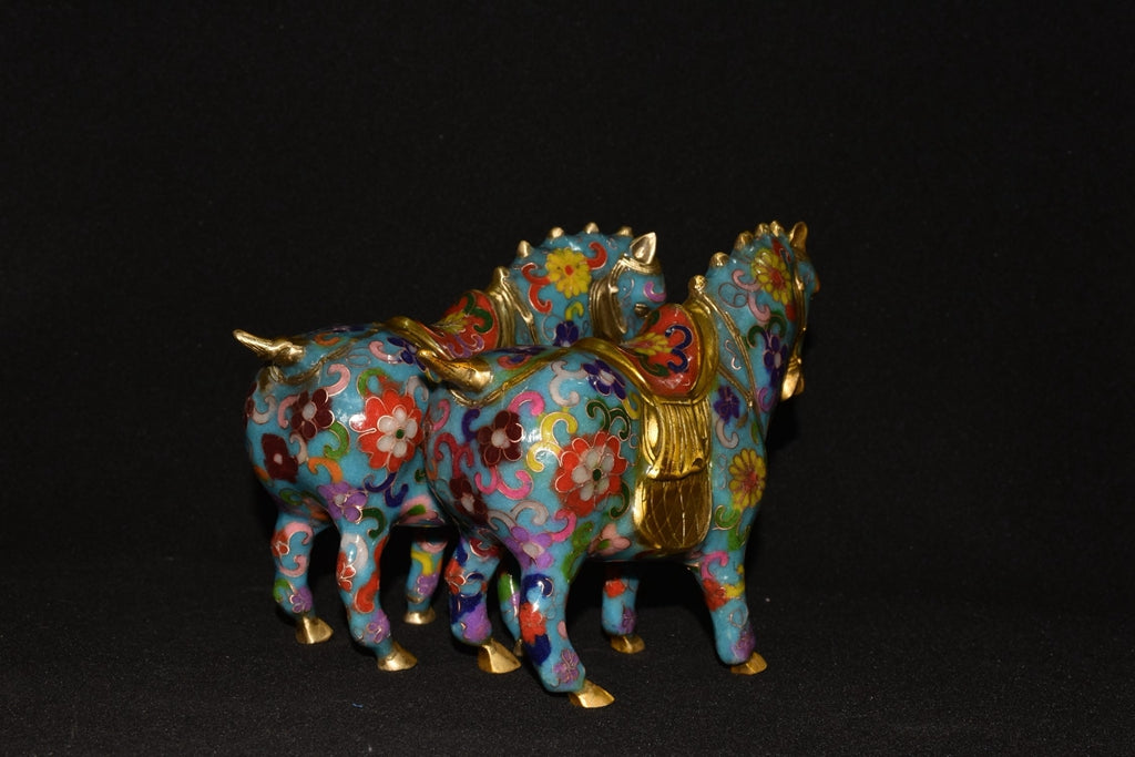 Pure copper cloisonn é Tang horse ornaments