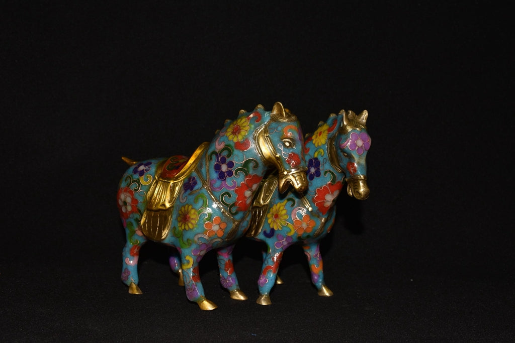 Pure copper cloisonn é Tang horse ornaments