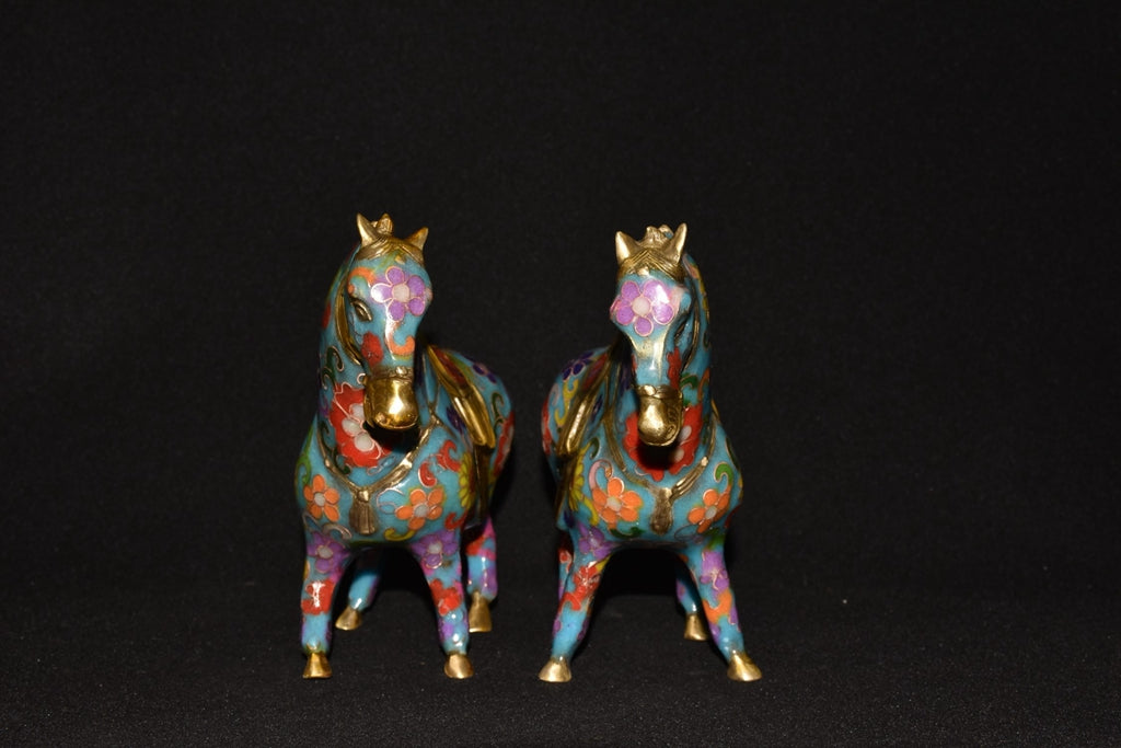 Pure copper cloisonn é Tang horse ornaments