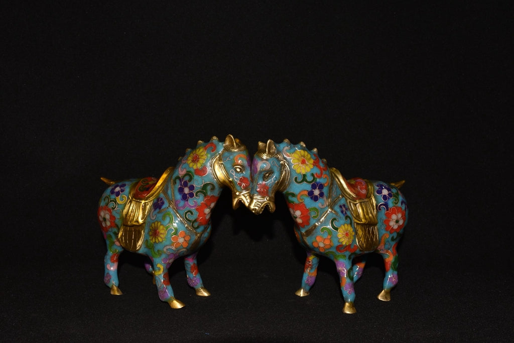 Pure copper cloisonn é Tang horse ornaments