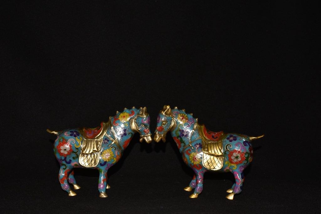 Pure copper cloisonn é Tang horse ornaments
