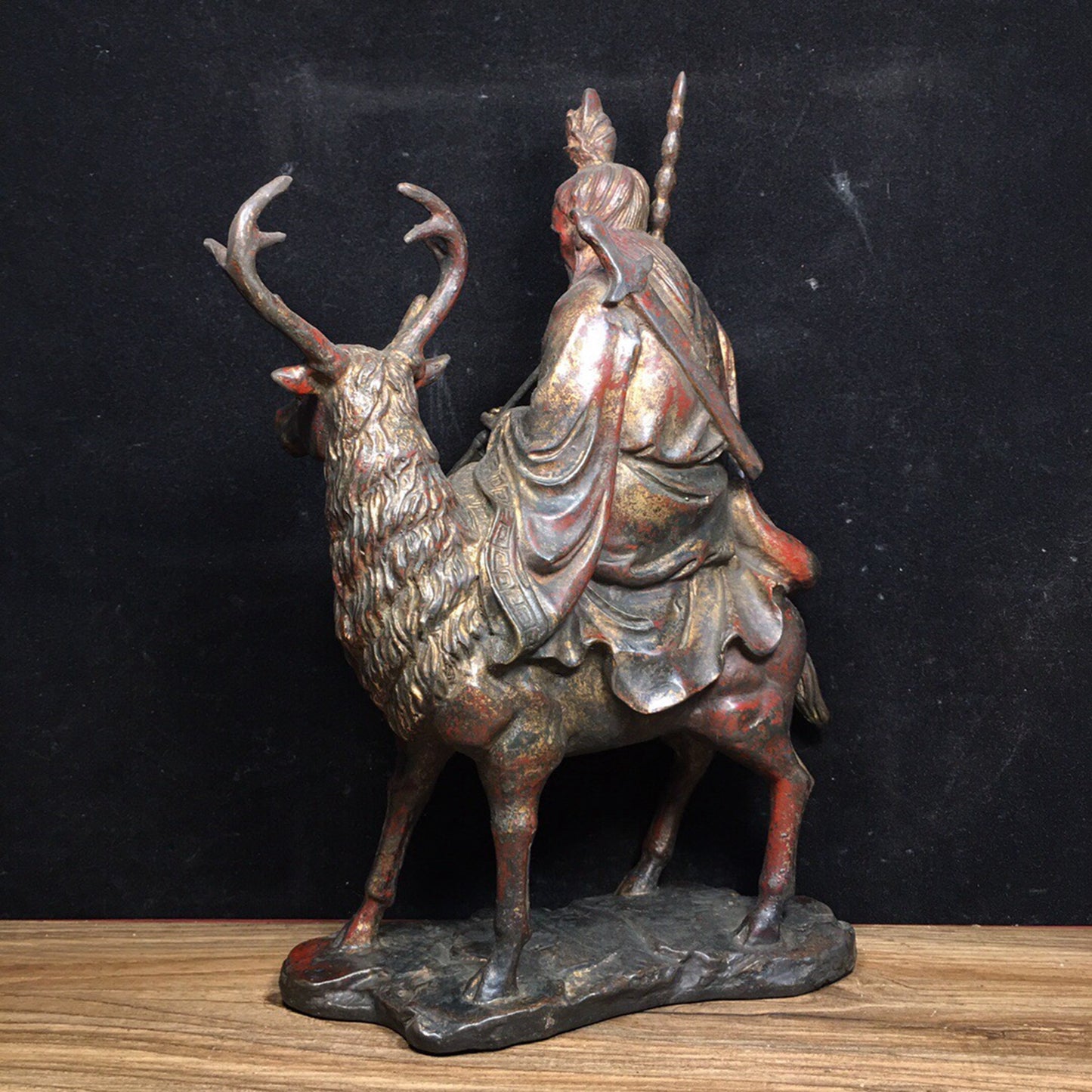 Chinese antique pure copper ginger tooth statue