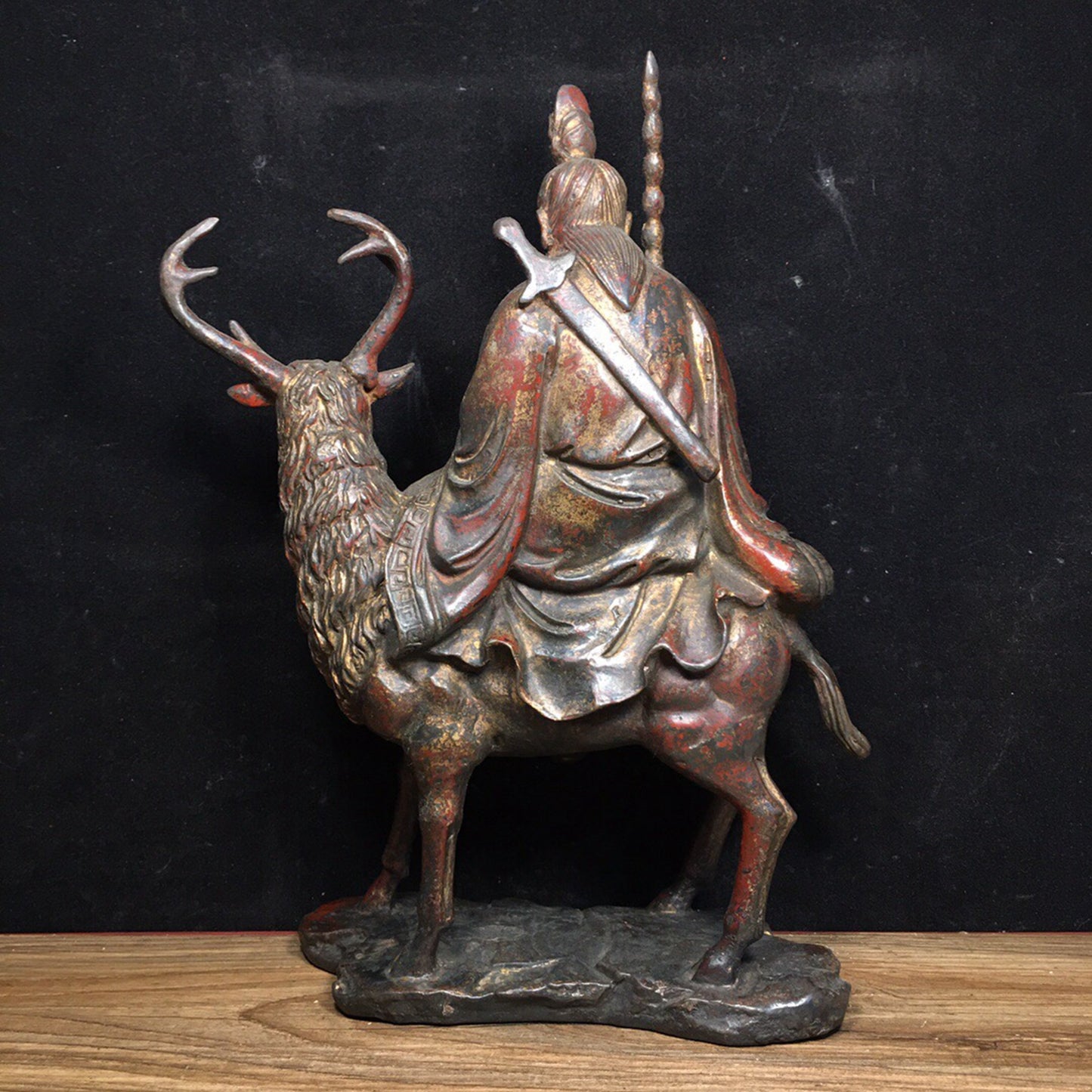 Chinese antique pure copper ginger tooth statue