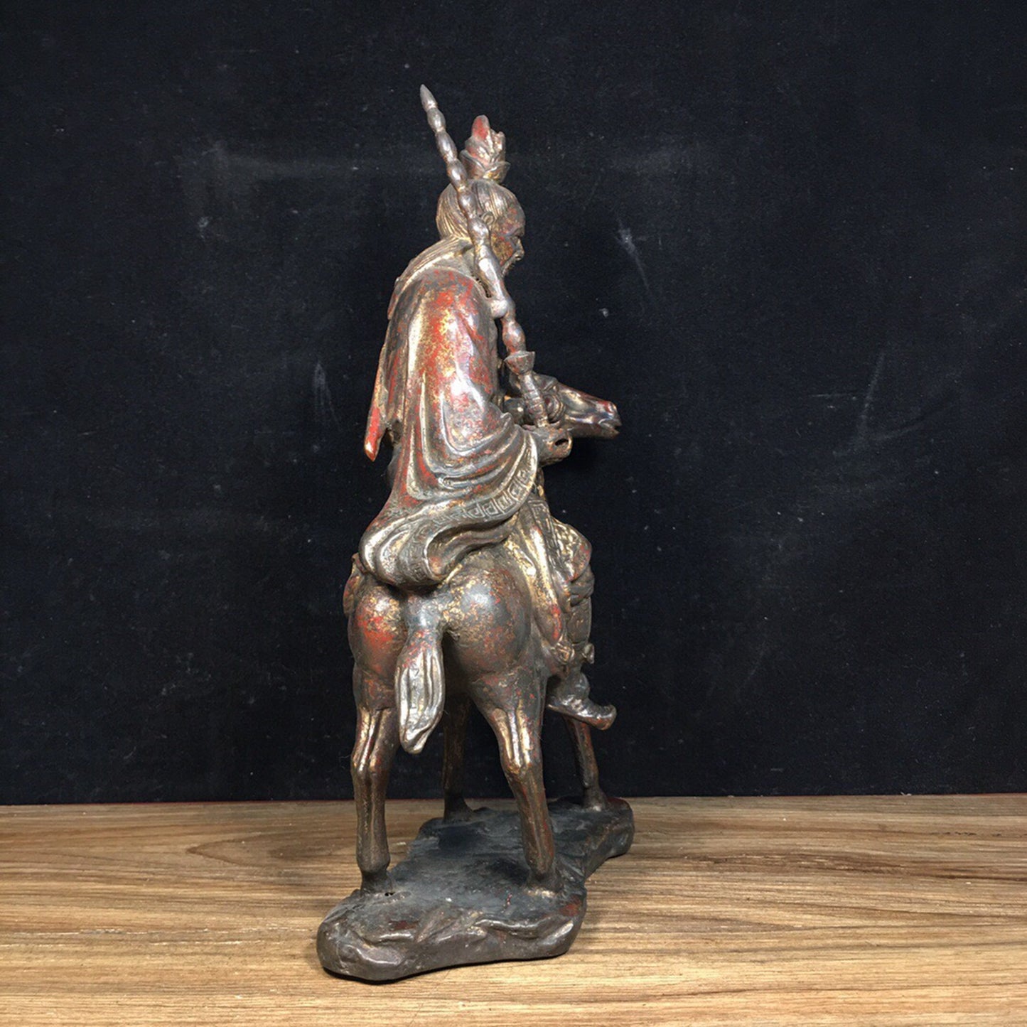 Chinese antique pure copper ginger tooth statue