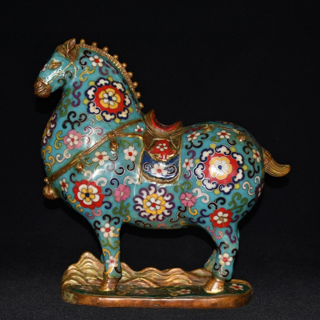 Pure copper cloisonn é Tang horse ornaments