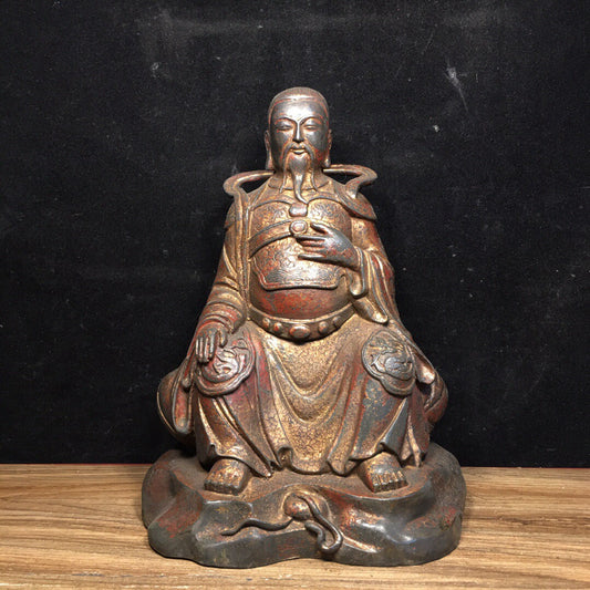 Chinese antique pure copper Zhenwu Emperor ornament