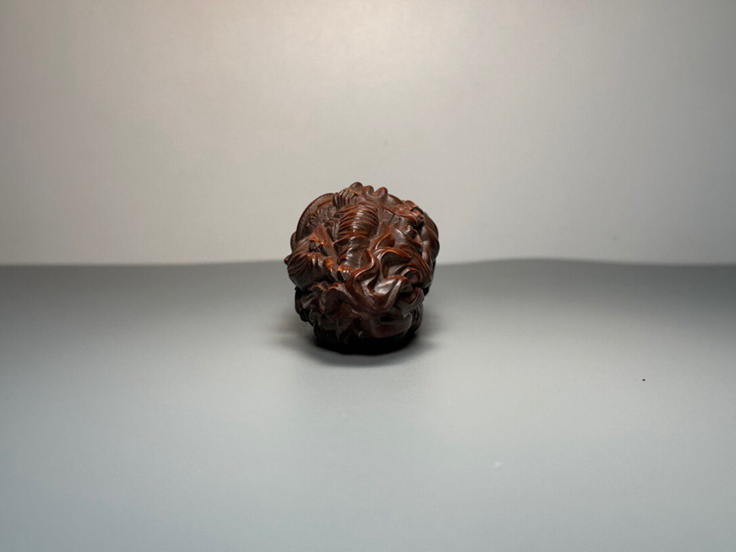 Chinese antique boxwood carved elephant deity