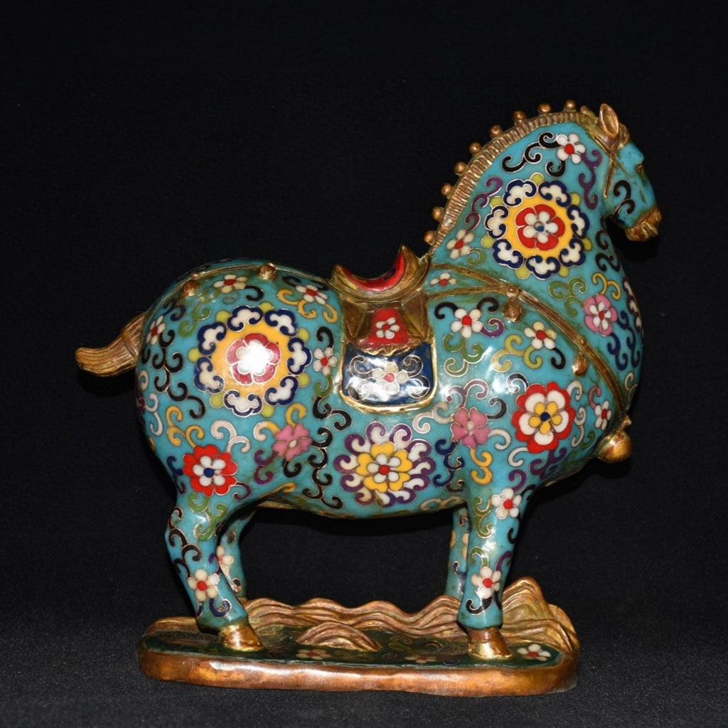 Pure copper cloisonn é Tang horse ornaments