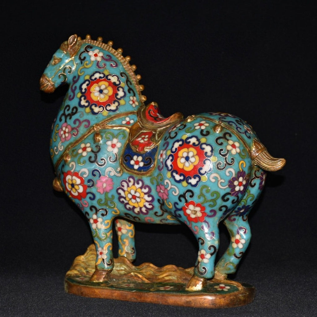 Pure copper cloisonn é Tang horse ornaments