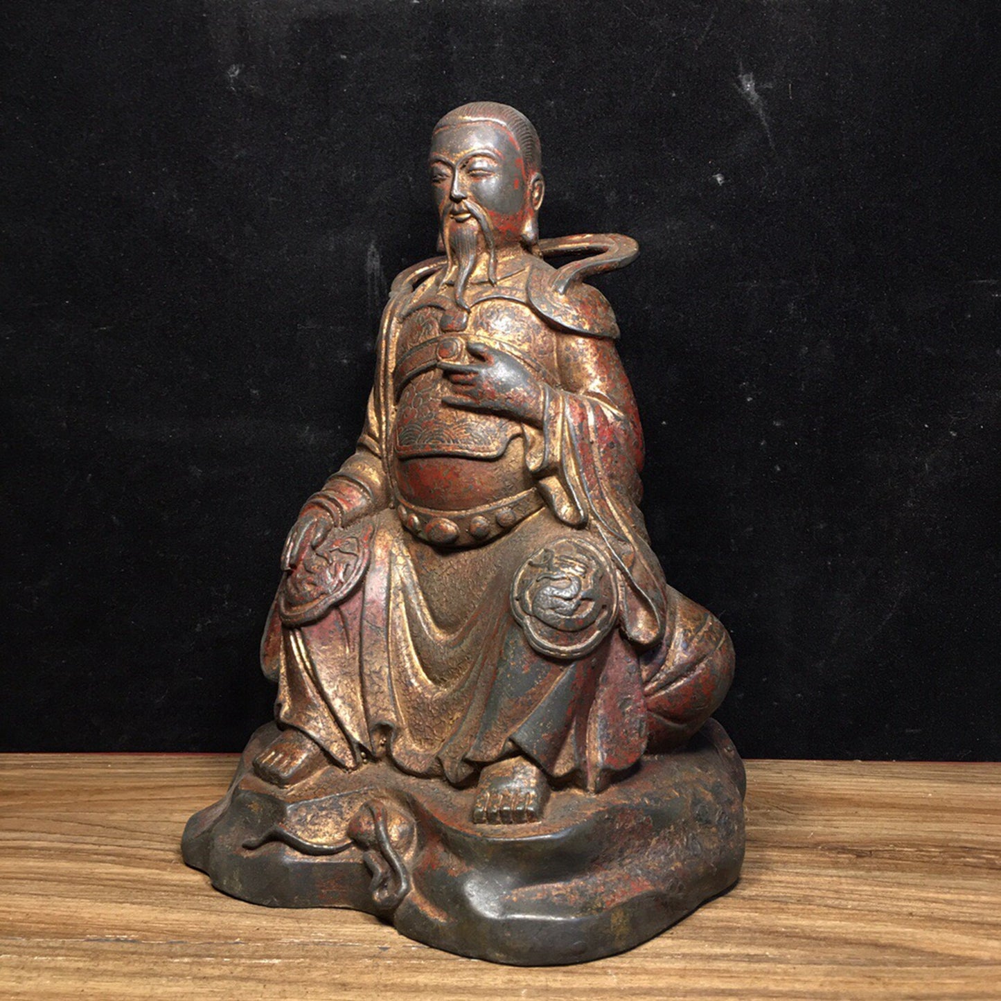 Chinese antique pure copper Zhenwu Emperor ornament