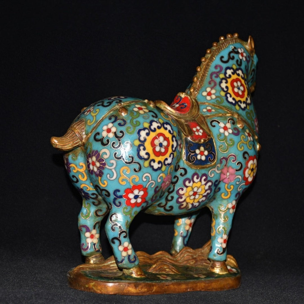 Pure copper cloisonn é Tang horse ornaments