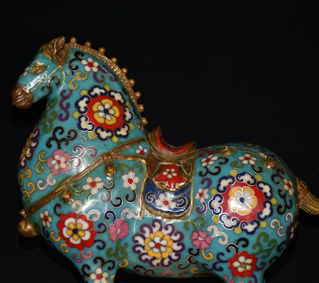 Pure copper cloisonn é Tang horse ornaments