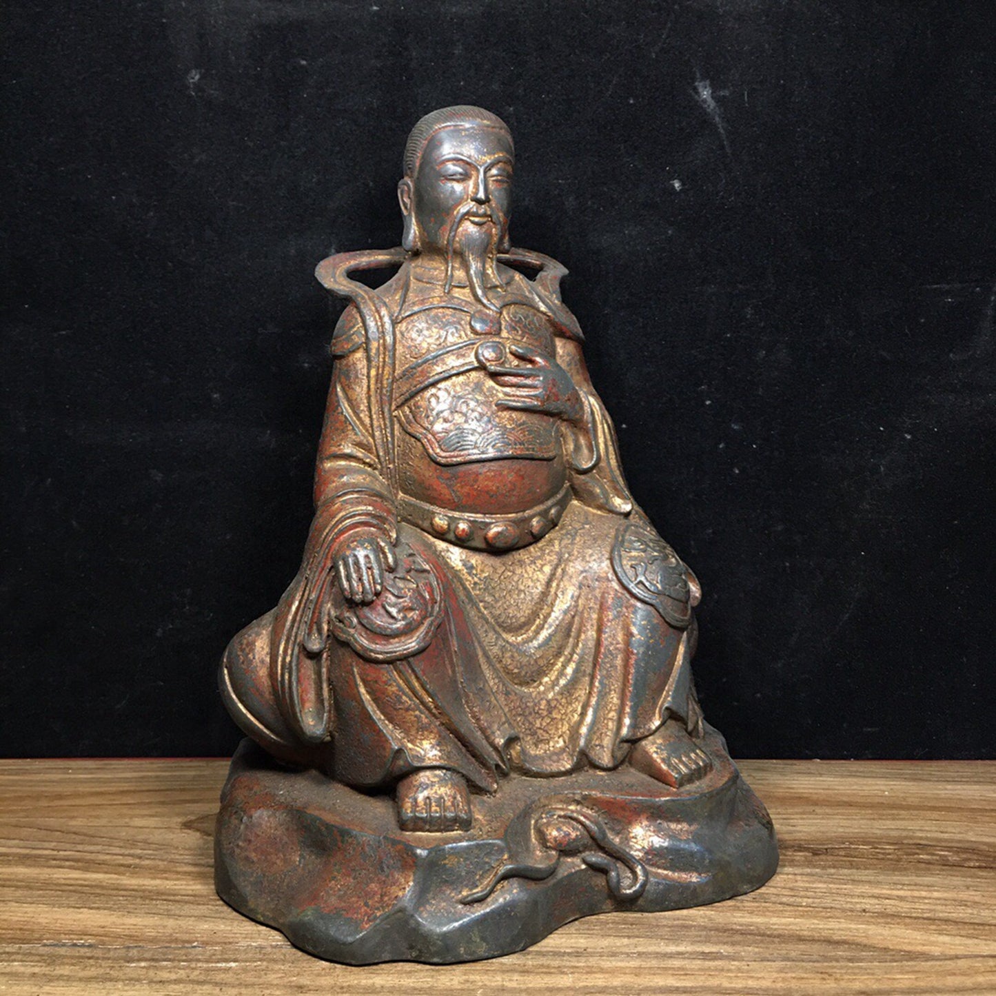 Chinese antique pure copper Zhenwu Emperor ornament