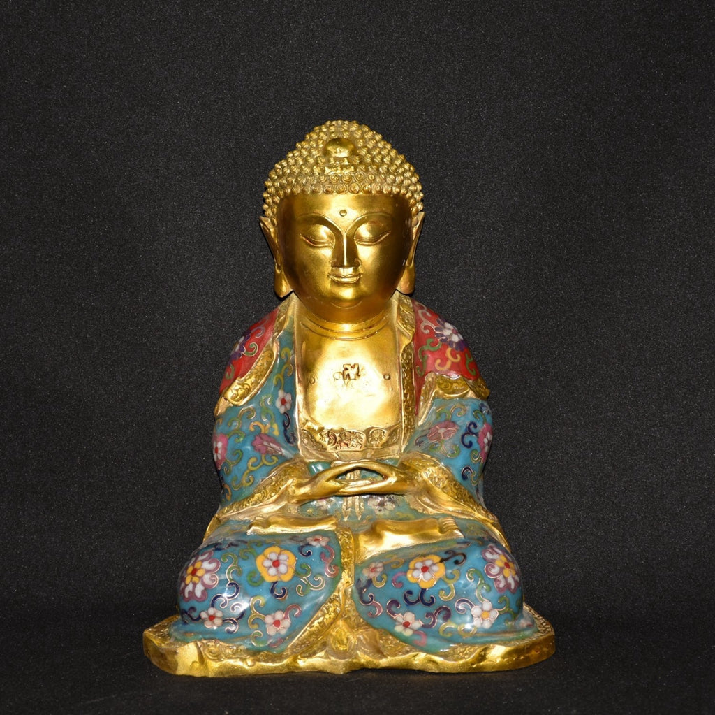 Pure copper cloisonn é Buddha statue ornament
